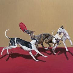 Zoe Tweedale

_Dogs just want to have fun_ 2022
160x180cm oil on canvas